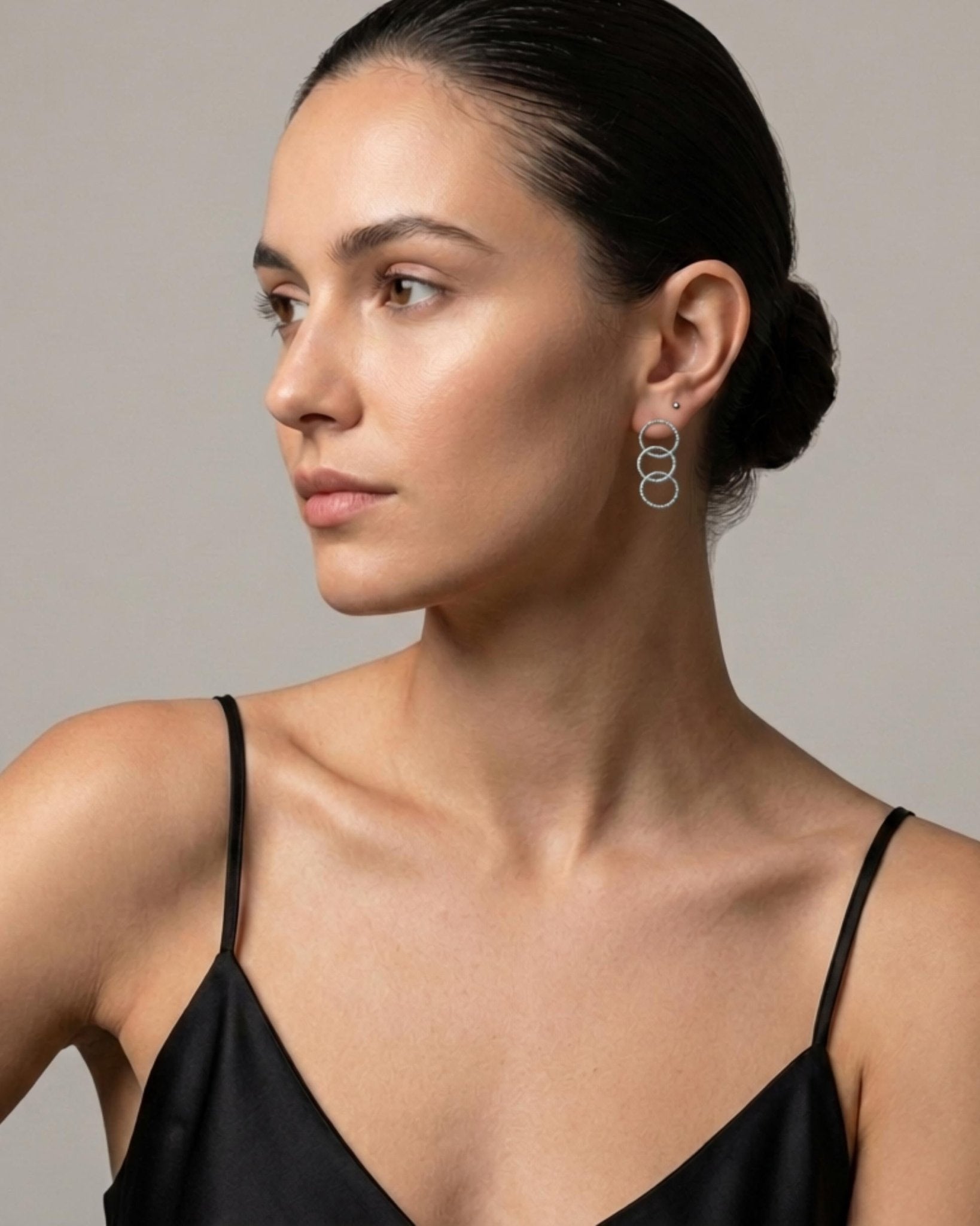 VILJA Waterproof Silver Stainless Steel Statement Earrings - Structured Finish - DANSK Copenhagen