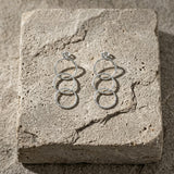 VILJA Waterproof Silver Stainless Steel Statement Earrings - Structured Finish - DANSK Copenhagen