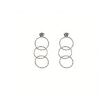 VILJA Waterproof Silver Stainless Steel Statement Earrings - Structured Finish - DANSK Copenhagen