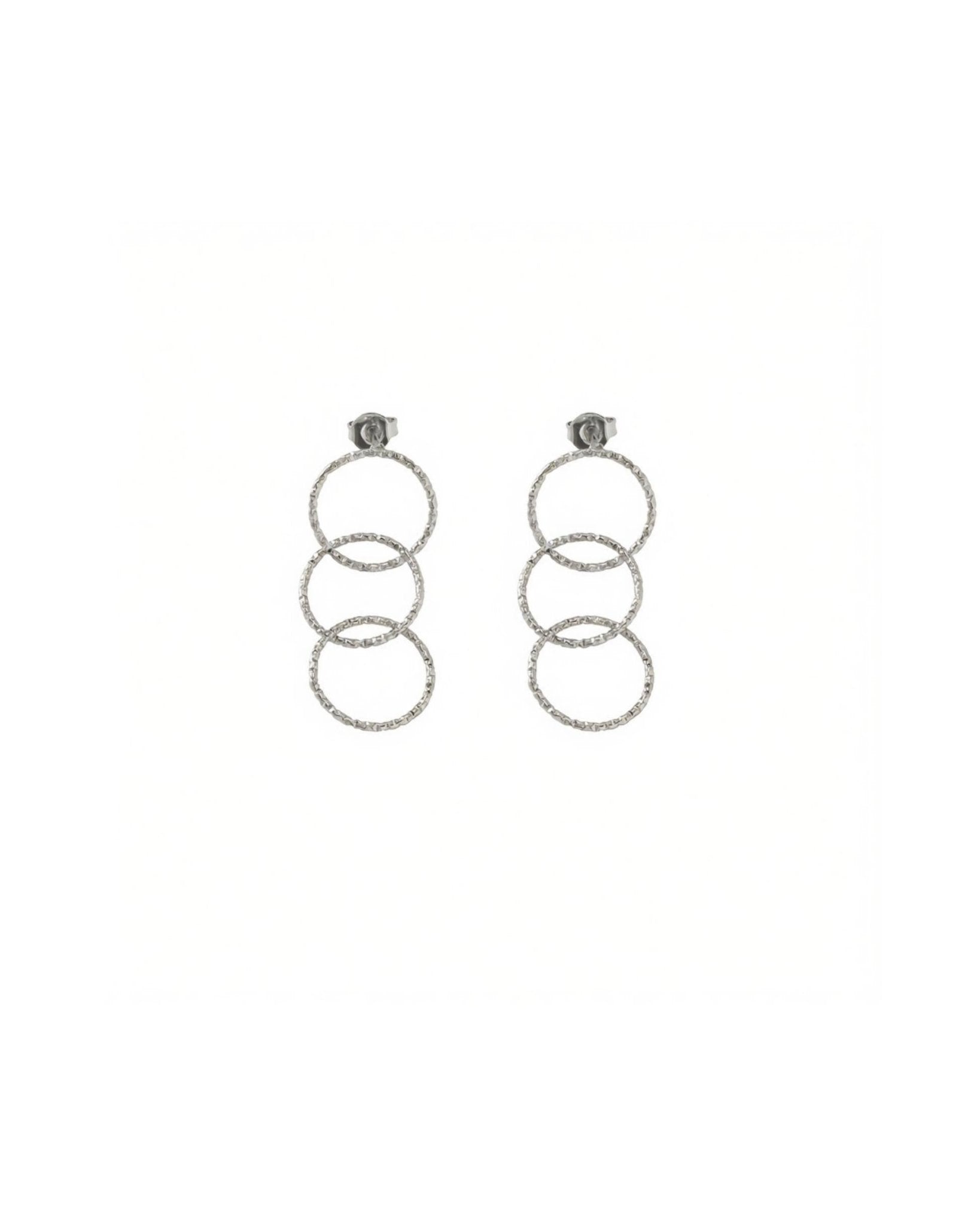 VILJA Waterproof Silver Stainless Steel Statement Earrings - Structured Finish - DANSK Copenhagen