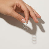 VILJA Waterproof Silver Stainless Steel Statement Earrings - Structured Finish - DANSK Copenhagen