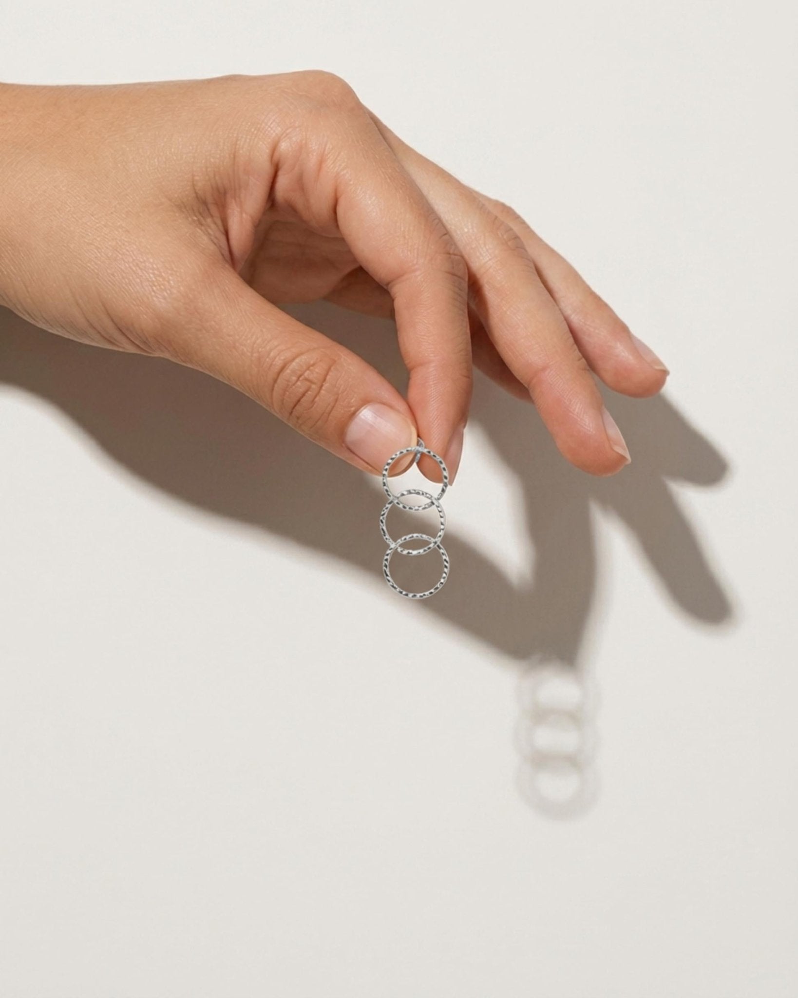 VILJA Waterproof Silver Stainless Steel Statement Earrings - Structured Finish - DANSK Copenhagen