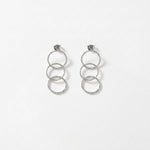 VILJA Waterproof Silver Stainless Steel Statement Earrings - Structured Finish - DANSK Copenhagen