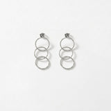VILJA Waterproof Silver Stainless Steel Statement Earrings - Structured Finish - DANSK Copenhagen