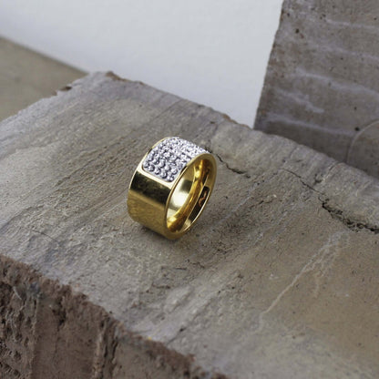 Joy Waterproof Rectangular CZ Ring 18K Gold Plating I Dansk Copenhagen