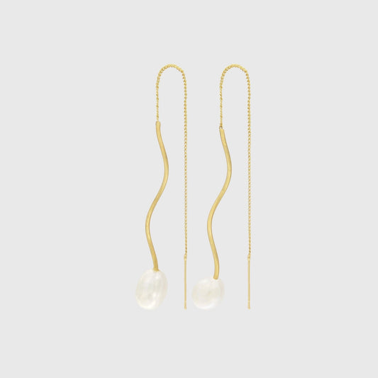 Audrey Simple Organic Chain Earring Gold Plating I Dansk Copenhagen