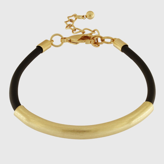 Alaya Simple Rubber Bracelet Gold PlatingIDansk Copenhagen