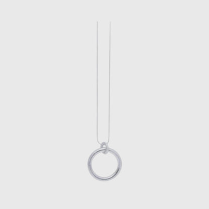 Tula Adjustable Chunky Ring Necklace Silver Plating I Dansk Copenhagen